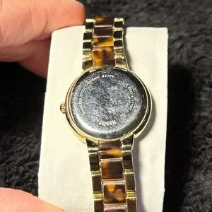 Women\'s Fossil Virginia Stainless Steel Gold Tone/Tortoise-Shell 30mm Watch Fossil | Accessories | Womens Fossil Virginia Stainless  main image 3